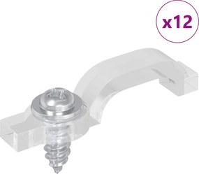 vidaXL Clipuri LED pentru Strip 12 pcs Transparent 23,8 x 7,3 x 4,3 mm