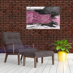 Tablou - Abstracție roz-roșu (90x60 cm)