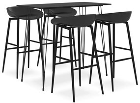 vidaXL Set mobilier de bar, 5 piese, negru