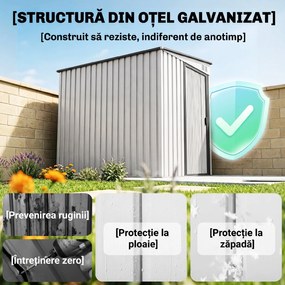 Outsunny magazie grădină căsuță de unelte pentru grădină 154x206.5x160/181 cm alb | Aosom Romania