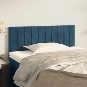 346212 vidaXL Tăblie de pat, albastru închis, 80x5x78/88 cm, catifea