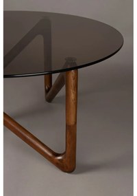 Măsuță de cafea maro rotundă cu blat din sticlă ø 80 cm Naia – Dutchbone