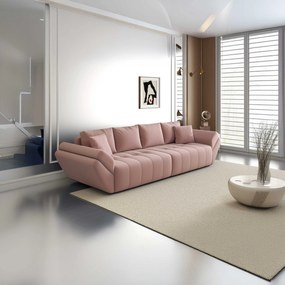 Canapea extensibilă dumonde cu ladă de depozitare si sezut confortabil din spuma high-density, Berlin Royal Pink 300x100 cm