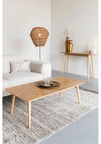 Măsuță de cafea în culoare naturală cu blat cu aspect de lemn de stejar 60x120 cm Fabio – White Label