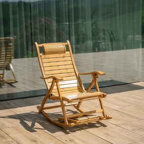 Scaun balansoar de grădină, poziţionabil, natural, bambus, FLOS