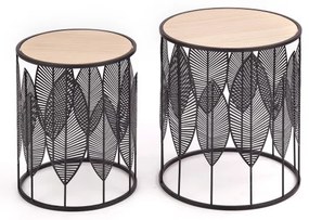 SET 2x măsuță de cafea FOLLA d. 33/40 cm negru