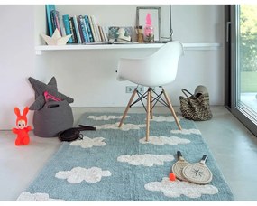 Covor pentru copii albastru lavabil/țesut manual din bumbac 120x160 cm Clouds Vintage Blue – Lorena Canals