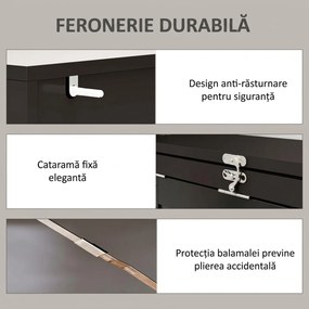 HOMCOM Birou Modern Pliabil cu Bibliotecă și Tablă, din Lemn și Metal, 98x51x153 cm, Maro | Aosom Romania
