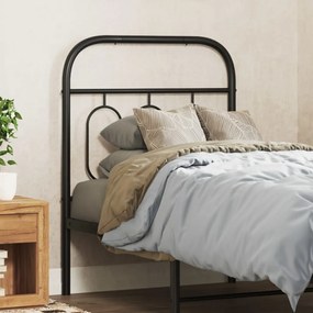 vidaXL Tăblie de pat metalică, negru, 75 cm