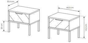 Set 2 buc. noptiere Versaccio D (Stejar scandi + Negru). 1071405
