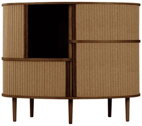 Dulap maro-maro deschis cu aspect de lemn de stejar cu ușă glisantă 120x100x50 cm Audacious – UMAGE