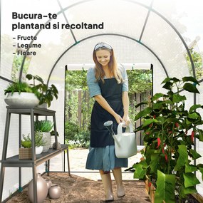 Outsunny Seră Tip Tunel Walk-in cu Acoperire PE Rezistentă la UV, Uși și Ferestre cu Plasă, 1,8 x 1,8 x 2 m, Verde | Aosom Romania