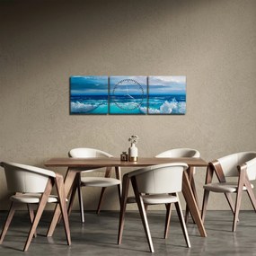 Tablou - Valul mării (cu ceas) (90x30 cm)