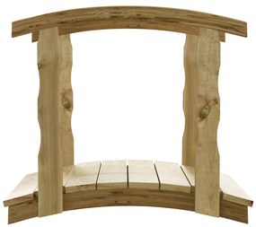 Pod de gradina cu balustrada, lemn masiv pin tratat 110 x 74 x 105 cm, cu balustrada