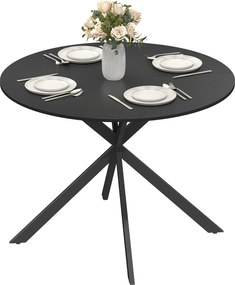 HOMCOM Masă rotundă pentru 4 persoane, masă de bucătărie în stil industrial cu picioare din oțel, pentru sufragerie, bucătărie, negru | Aosom Romania