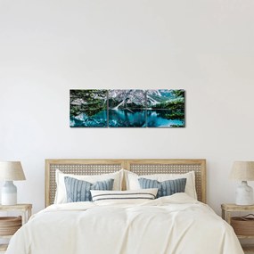 Tablou - Lac în Alpi (cu ceas) (90x30 cm)