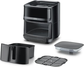 Friteuza cu aer cald si abur Caso AirFry & Steam 700, 1700 W, 7 l, 10 programe, 60-200°C, Timer, Fereastra, Alarma, Negru