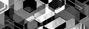 Tablou geometrie abstractă în design alb-negru