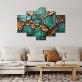 Tablou - Pictură verde-auriu (150x105 cm)