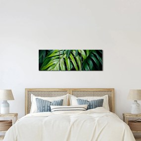 Tablou - Frunze tropicale (cu ceas) (90x30 cm)