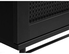 Dulap negru cu aspect de lemn de stejar 80x135 cm Pensacola – Unique Furniture