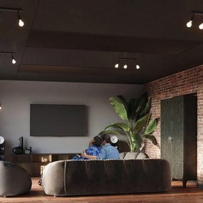 Plafonieră neagră din metal ø 6 cm Brando – Sollux