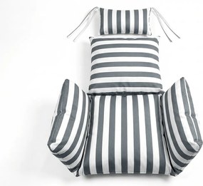 Scaun suspendat negru KOKON fara suport, perna alb-gri