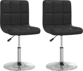 vidaXL Scaune de bucătărie, 2 buc., negru, piele ecologică