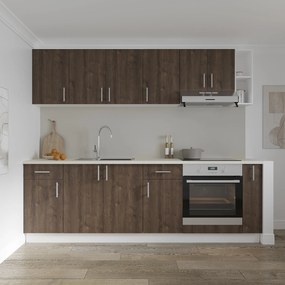 Set haaus V17, Stejar Bronz/Alb, Blat Thermo 28 mm, L 240 cm
