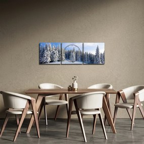 Tablou - Iarna in pădure (cu ceas) (90x30 cm)
