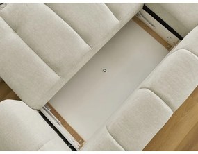 Colțar bej extensibil/cu spațiu de depozitare (cu colț pe partea stângă/cu șezlong) Fuji – Bobochic Paris