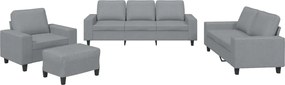vidaXL Set de canapele, 4 piese, gri deschis, material textil
