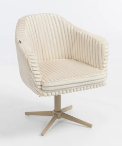 HR832CROSS Scaun Cappuccino Teddy Cord cu Bază Crem