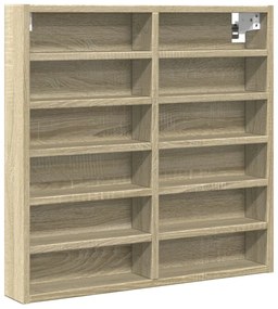 847963 vidaXL Dulap cu vitrină, stejar sonoma, 60x8,5x58 cm, lemn prelucrat