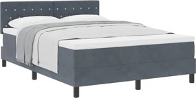 vidaXL Pat cu arcuri cu saltea Gri închis 160 x 200 cm Catifea