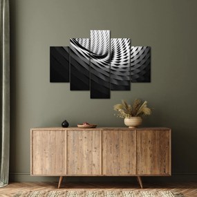 Tablou abstract - spirală alb neagră (150x105 cm)