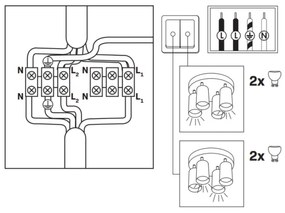Spot LED RGBW TURYN, dimerizabil, pentru baie, 4x GU10/6,5W/230V, IP44, alb