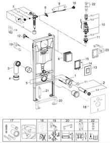 GROHE 38772001 - Set de instalare pentru montaj frontal RAPID SL 1,13 m