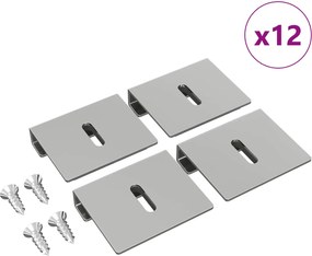 vidaXL Suport pentru oglindă 12 pcs Nichel 35 x 30 x 8,3 mm Oțel