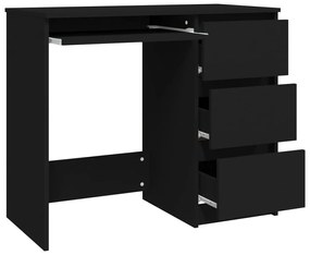 Birou, negru, 90x45x76 cm, lemn prelucrat