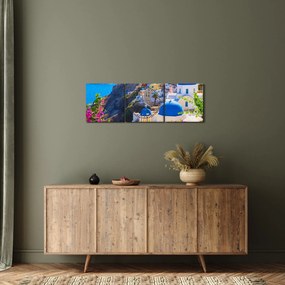 Tablou - Santorini, Grecia (cu ceas) (90x30 cm)
