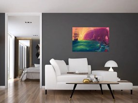 Tablou - Pictură în ulei, călătorie într-un țărăm fantastic (90x60 cm)