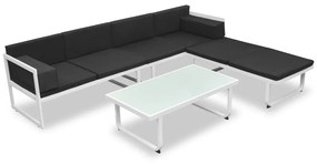 42815 vidaXL Set mobilier de grădină cu perne, 4 piese, negru, aluminiu