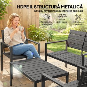 Outsunny Set Mobilier de Grădină cu Canapea, Fotolii și Măsuță, Ideal pentru Exterior | Aosom Romania