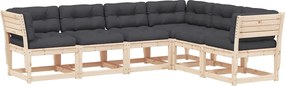 vidaXL Set canapele de grădină cu perne, 6 piese, lemn masiv de pin