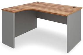 Birou de coltar SimpleOffice 140 x 120 cm, stanga, nuc / gri