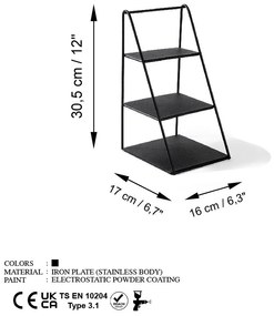 Suport bijuterii GED-011 Negru 16x30.5x17 cm
