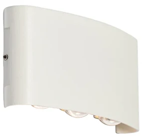 Aplică de perete exterioară albă cu LED 6 lumini IP54 - Silly
