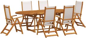 vidaXL Set mobilier de grădină, 9 piese, lemn masiv acacia/textilenă