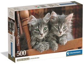Pisică Puzzle compact de 500 piese Clementoni